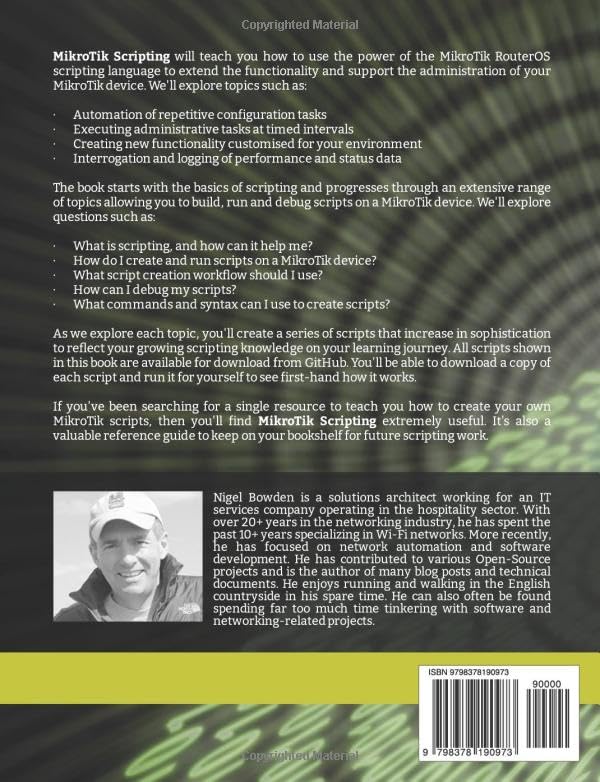 Back cover of MikroTik Scripting book
