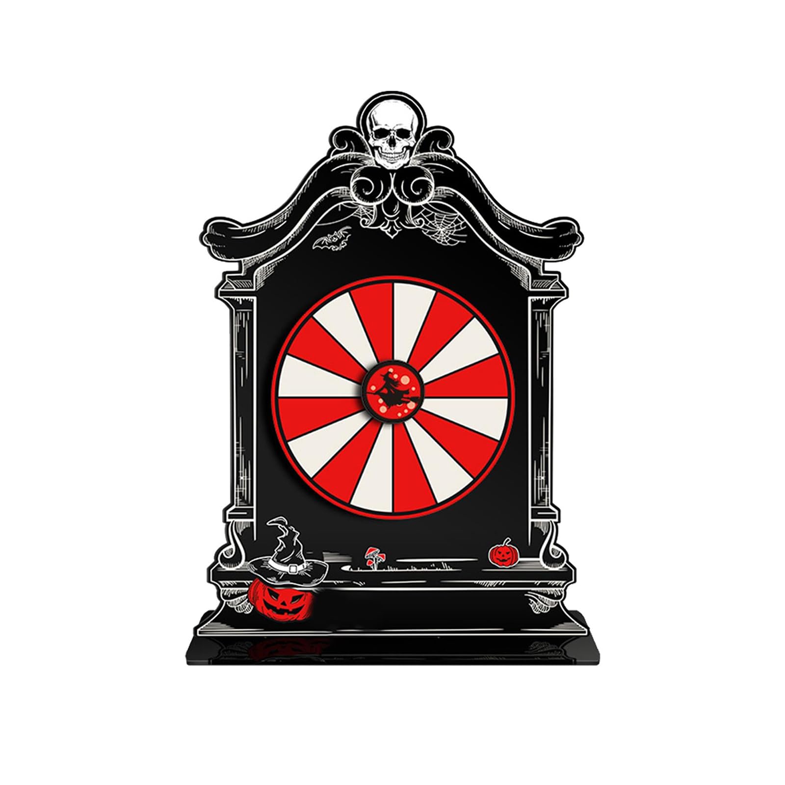 Buxuaaaa 18 Slot Halloween Spinner with Double Color Panels and Pumpkins Pointers for Interactive Parties Event Halloween Prize Wheel