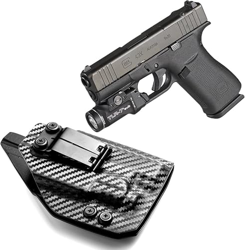 Miniatura 9 de Kydex IWB - Funda para Glock 43 x 48 Mos Sig Sauer P365 P365XL con Streamlight Sub TLR-7 500 lúmenes linterna de luz de pistola