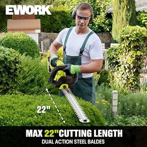20V 22" Cordless Hedge Trimmer with 2 x 2.0Ah Battery and Charger — photo 2 of 6