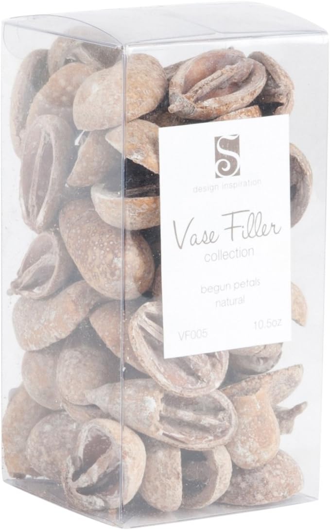 SARO LIFESTYLE VF005.N Begun Petal Vase Filler (4 Pack), 10.5 oz, Natural