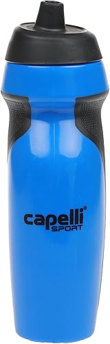 Capelli Sport Botella de agua deportiva, botella de agua de plástico con boquilla fácil de abrir y paneles de agarre, transparente