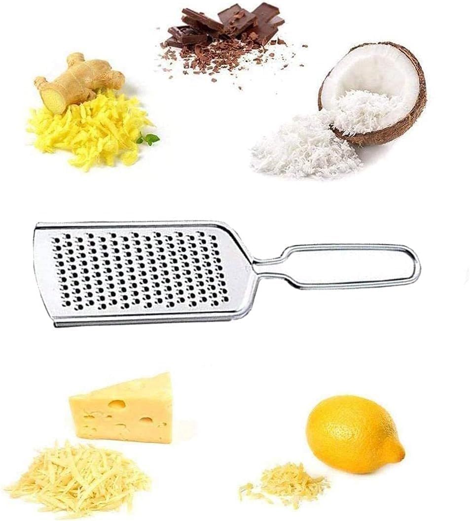 Multipurpose Grater Stainless Steel Cheese Grater And Lemon Zester Kitchen Item For Home And Kiitchen - Pack Of 2 Pcs (7 Inch Length)