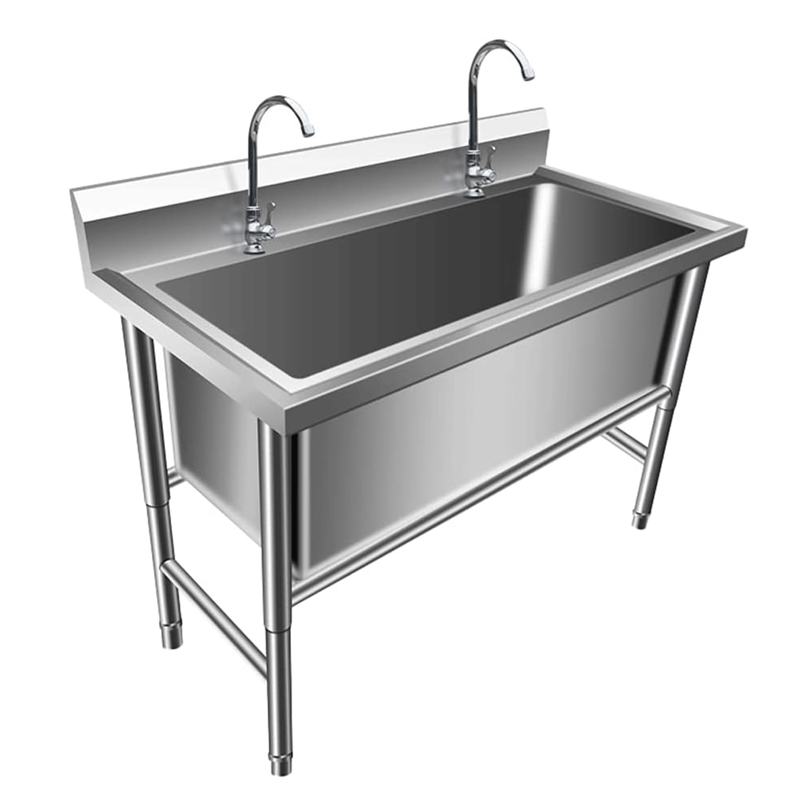 Lavabo de ménage sur pied OQOPO anti-encombrement avec établi et rangement bas