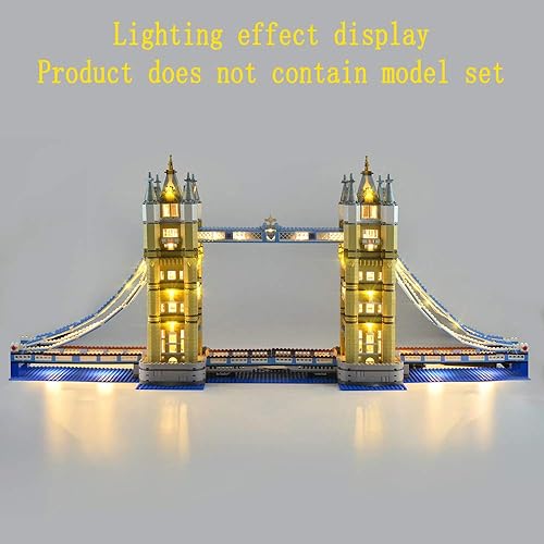 Miniatura 7 de Kit de luces de versión mejorada para puente de la torre de Londres (no parpadeante), compatible con el modelo de bloques de construcción Lego