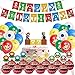 Super Mario Thema Geburtstag Deko, Mario Geburtstag Banner, Kuchen Toppers, Latexballons für Mädchen Jungen Geburtstag Party Dekorationen