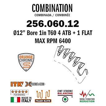 CMT Orange Tools 256.060.12 - Combination Saw Blade D12 B1 4 ATB 15 + 1 FLAT K0.102 P0.071 a15