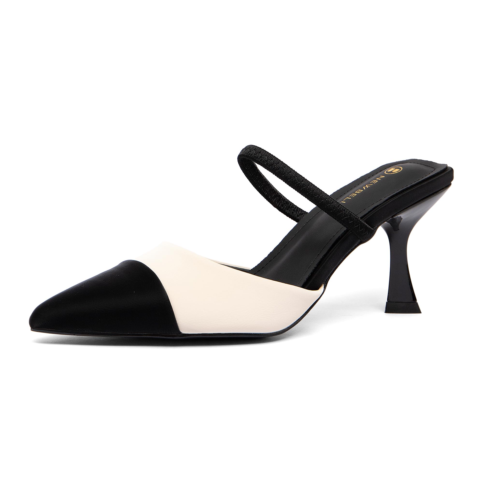 Women's Closed Toe Pointed Heel Sandals - Elegant Intellectual Pumps for Work Commute & Daily Wear, White, 6