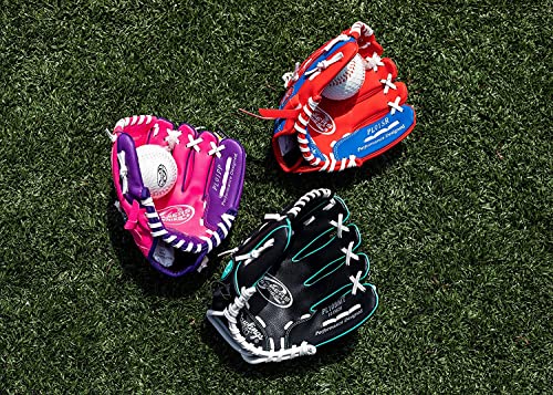 Rawlings Unisex Teen 10" | Ages 5-7 Youth Baseball Glove, Black/Mint/White, 10 Inch Us #TOP7