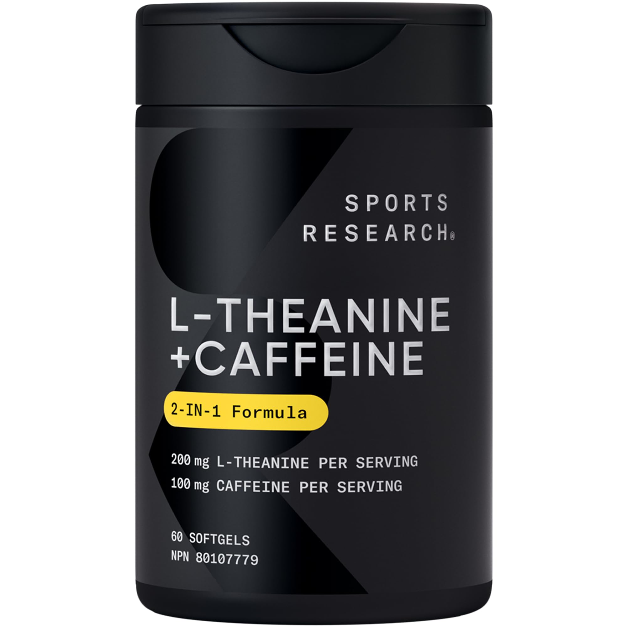 Sports Research 2-in-1 L-Theanine Supplement with Caffeine & MCT
