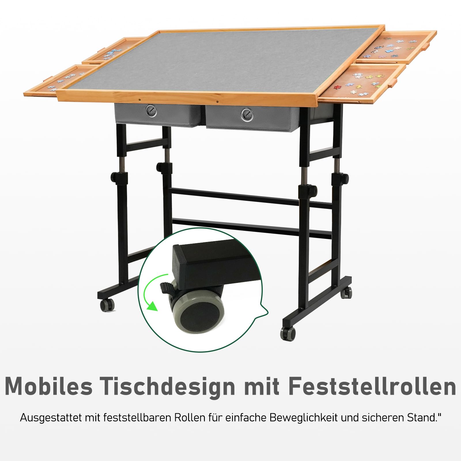 1500 Teile verstellbare Puzzle Platte do Erwachsene, 90 x 67 cm, wielofunkcyjna platta z 4+2 Schubladen & Schutzhülle, 45-Grad Any-Angle Neigung dla Arbeit, Übung & Freizeit
