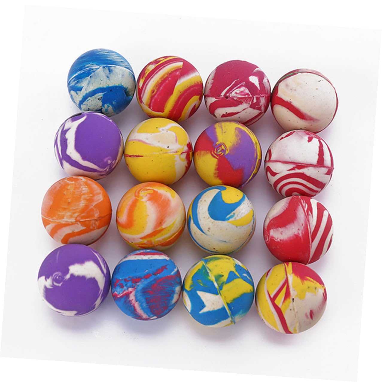 Lurrose 100 Palline di Gomma Elastiche di 32mm per Bambini, Giocattolo Creativo e Sicuro, Perfette per Giochi e Festa dei Bambini Confezione da 100 Pezzi Stili Multipli