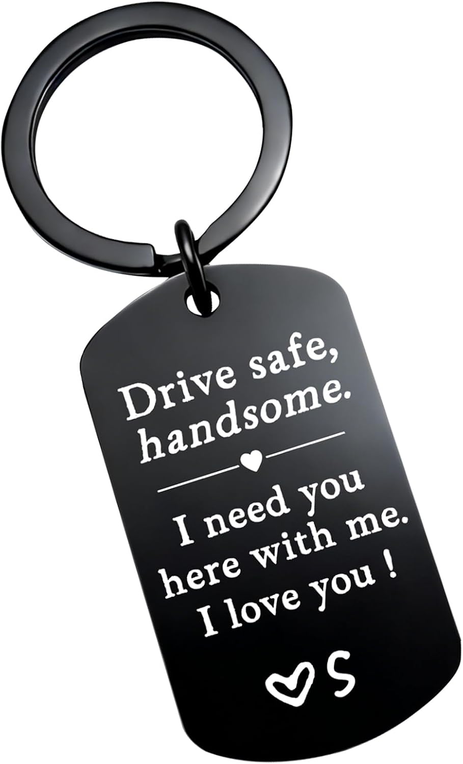 Drive Safe Keychain for Boyfriend, Personalized Drive Safe Handsome Keyring, Anniversary Birthday Gift for Him Husband