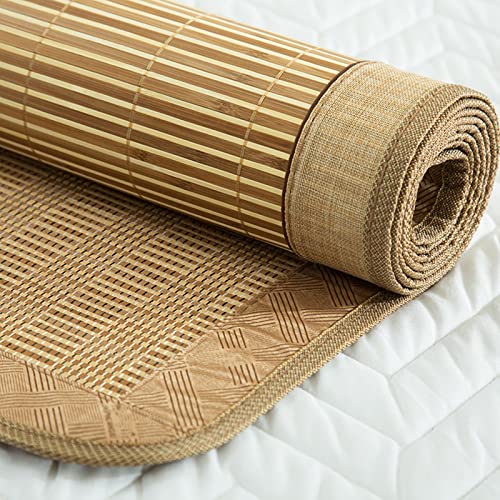 Tapis de Bambou pour Dormir,Tapis de Sol Respirant,Tapis D'herbe Rafraîchir La Natte de Bambou,Tapis de Couchage Double Face,Tapis de Refroidissement,pour Dortoir Domicile (70cmx180cm(28x71in)) Cover
