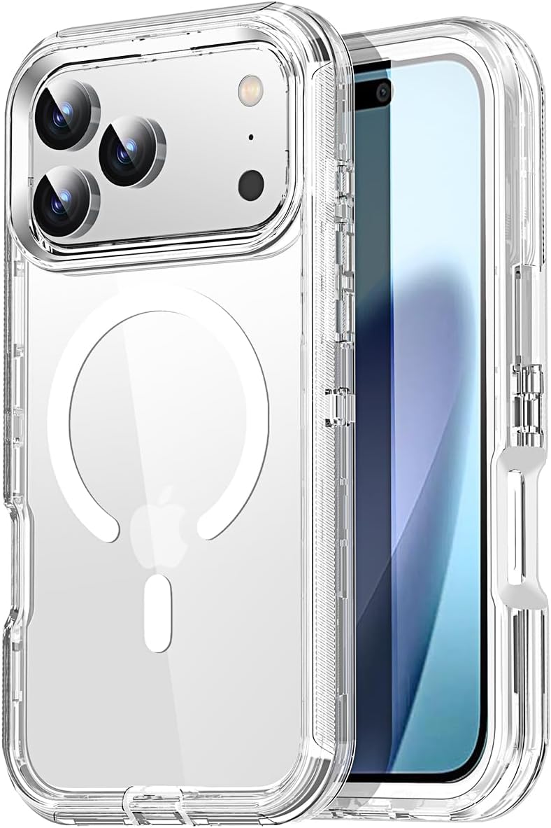 AICase for iPhone 17 Pro Case Clear with Magsafe,3 in 1 Magnetic Heavy Duty Drop Protection Full Body Rugged Shockproof/Dust Proof 3-Layer Military Protective Tough Durable for iPhone 17 Pro 6.3"_1