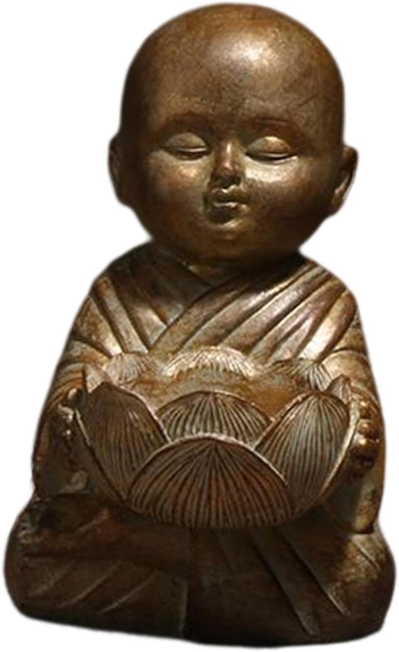 Fashion My Day® Buddha Statue Monk Doll Zen Sculpture Candleholders Figurines for Home Bronze Home and Garden | Home Decor | Figurines| Figurine