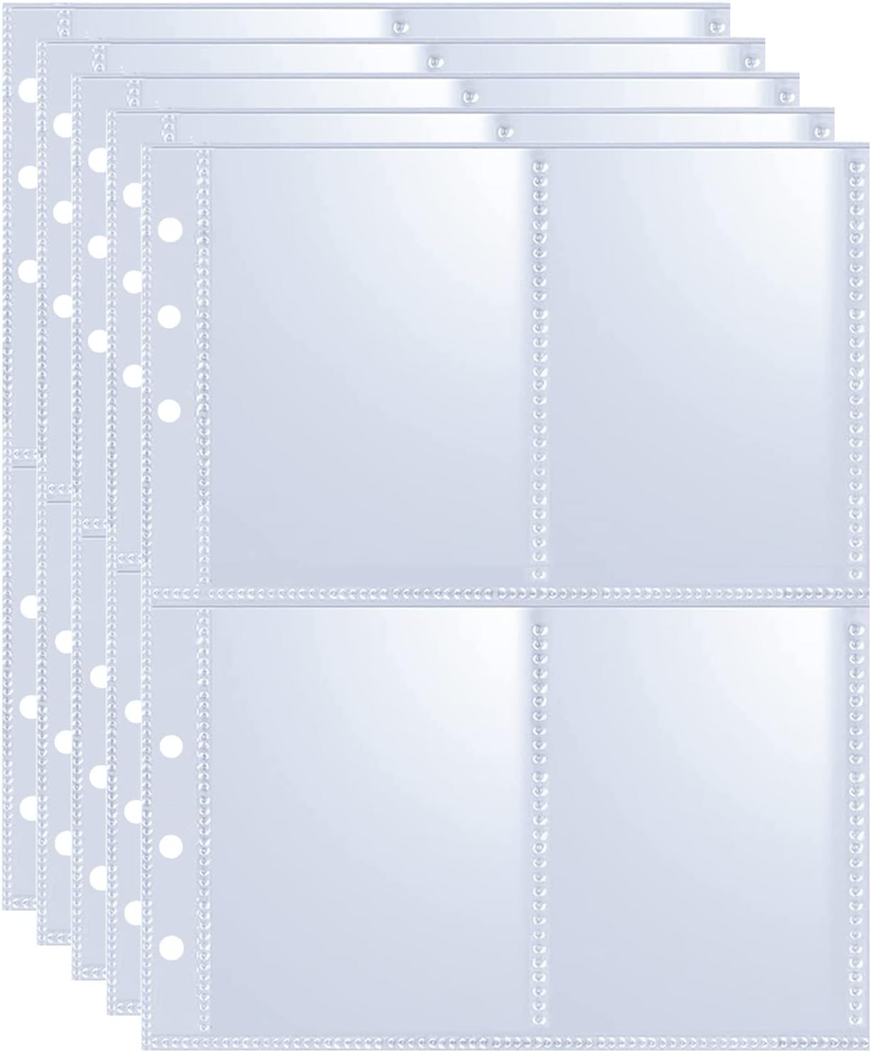 WITHYU 80 Pack 640 Pockets 2.5x3.5 Inch Trading Card Sleeves,Double-Sided 4 Pocket Page Protector,Ultra-Clear Kpop Photocard Sheets for A5 6 Ring Binder,Card Sleeve Pages for Game,Baseball Card