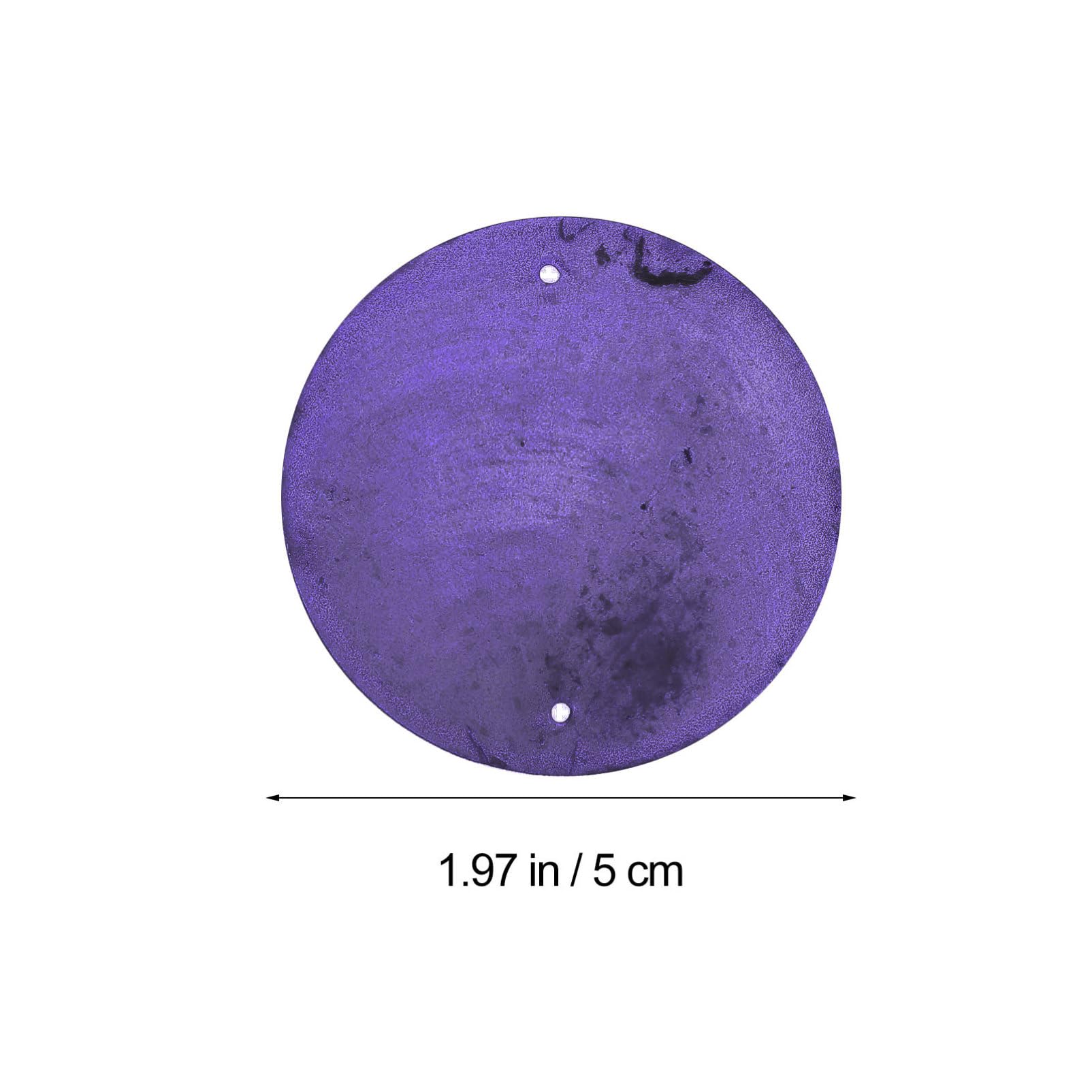 HOMSFOU 100pcs Round Shell Pieces: Shells with Holes for Wind Chime Dream Catcher Making (Purple)