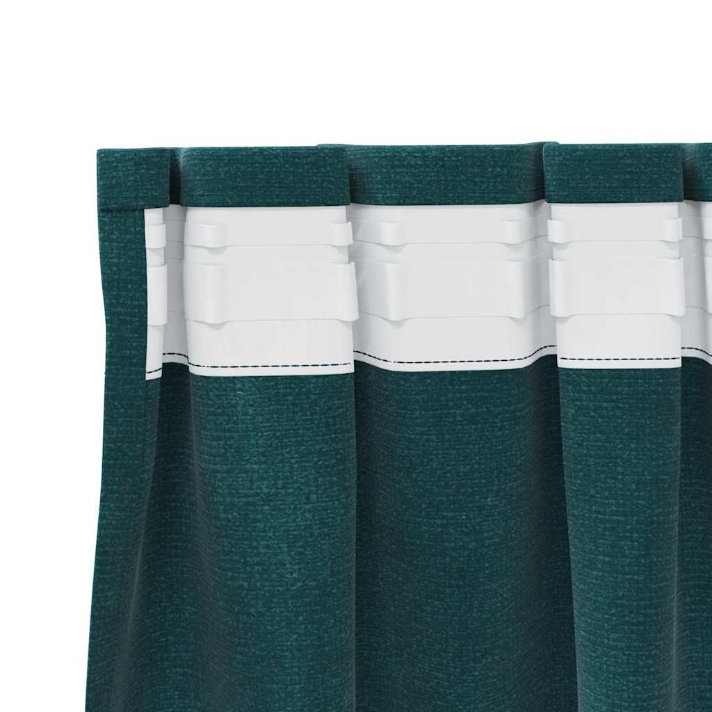 Cortinas opacas de terciopelo verde oscuro, 2 unidades, 140 x 245 cm, cortinas con trabillas para salón, dormitorio, habitación infantil, opacas, térmicas, protección contra el frío