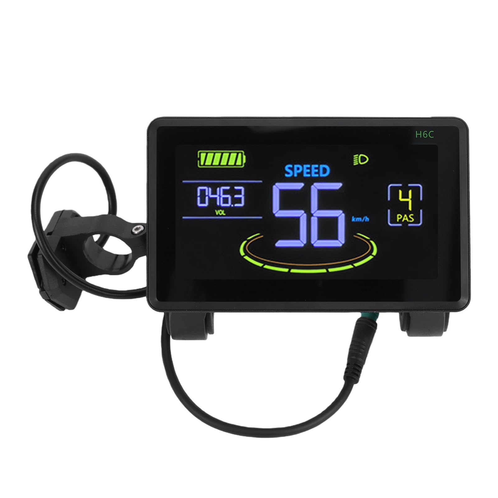 Tnfeeon Pannello di Controllo Display LCD per Bici Elettrica, Tachimetro per Scooter con Connettore ABS 5P con Livello della Batteria e Dati in Tempo Reale, Schermo Ad Alta visibilità per Pendolari
