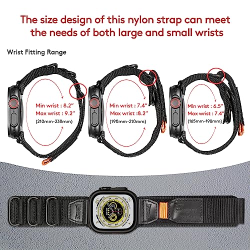 Compatible with Apple Watch Band 38/40/41/42/44/45/49/46mm,Rugged Replacement Nylon Strap With Three Buckle Loop Design For iWatch Ultra 3/2/1 - Image 2