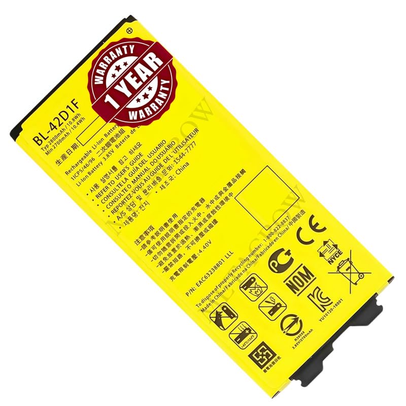Image of Original BL-42D1F Battery Compatible for LG G5 (F700K, F700L, F700S, H820, H820PR, H830, H831, H840, H850, H860, LGAS992, LGLS992, LGUS992, RS988, VS987) - (2800mAh) - 1 Year Warranty CD6