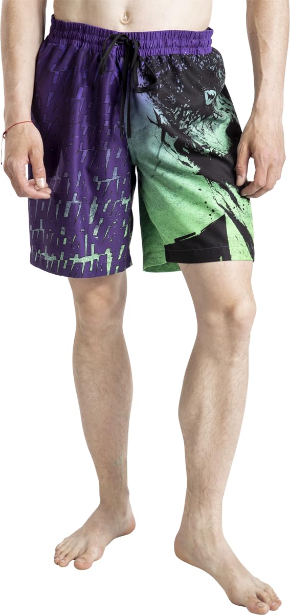 BATMAN Joker - Ha Ha Homme Short de Bain Multicolore 100% Polyester (recyclé)