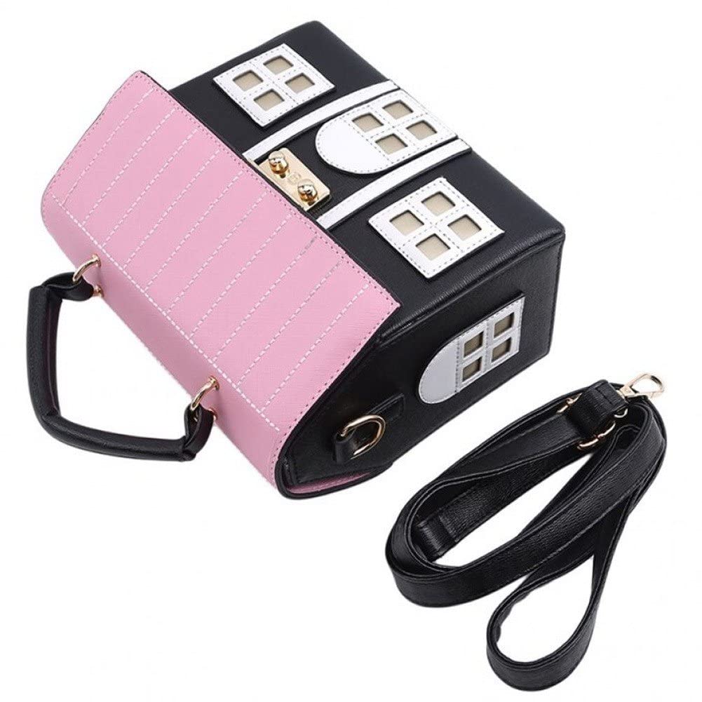 Women Leather Handbags House Shaped Shoulder Bag Messenger Bag Personality House Bag for Girl Women