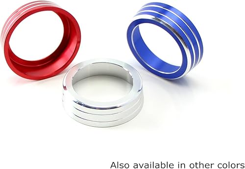 Miniatura 9 de Cubiertas iJDMTOY para ruedas de control climático manual, de aluminio anodizado, 2 unidades, Rojo