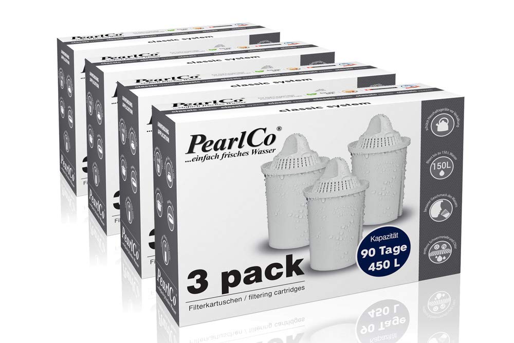 Pearlco Hard Water Cartridge Protect+ Classic - 12 Pack Water Filter Cartridges (Compatible With Brita® Classic)
