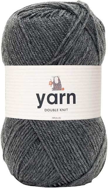 Korbond Double-Knit Yarn - Grey  100g Ball of Acrylic Wool  Knitting or Crochet  Hypoallergenic & Vegan - DK