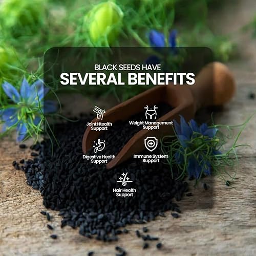 Miniatura 8 de DR. Herbalist - Semilla de comino negro 12.35 oz  Nigela Sativa I Fuente orgánica de timoquinona, semillas enteras de Nigella Sativa Superalimento