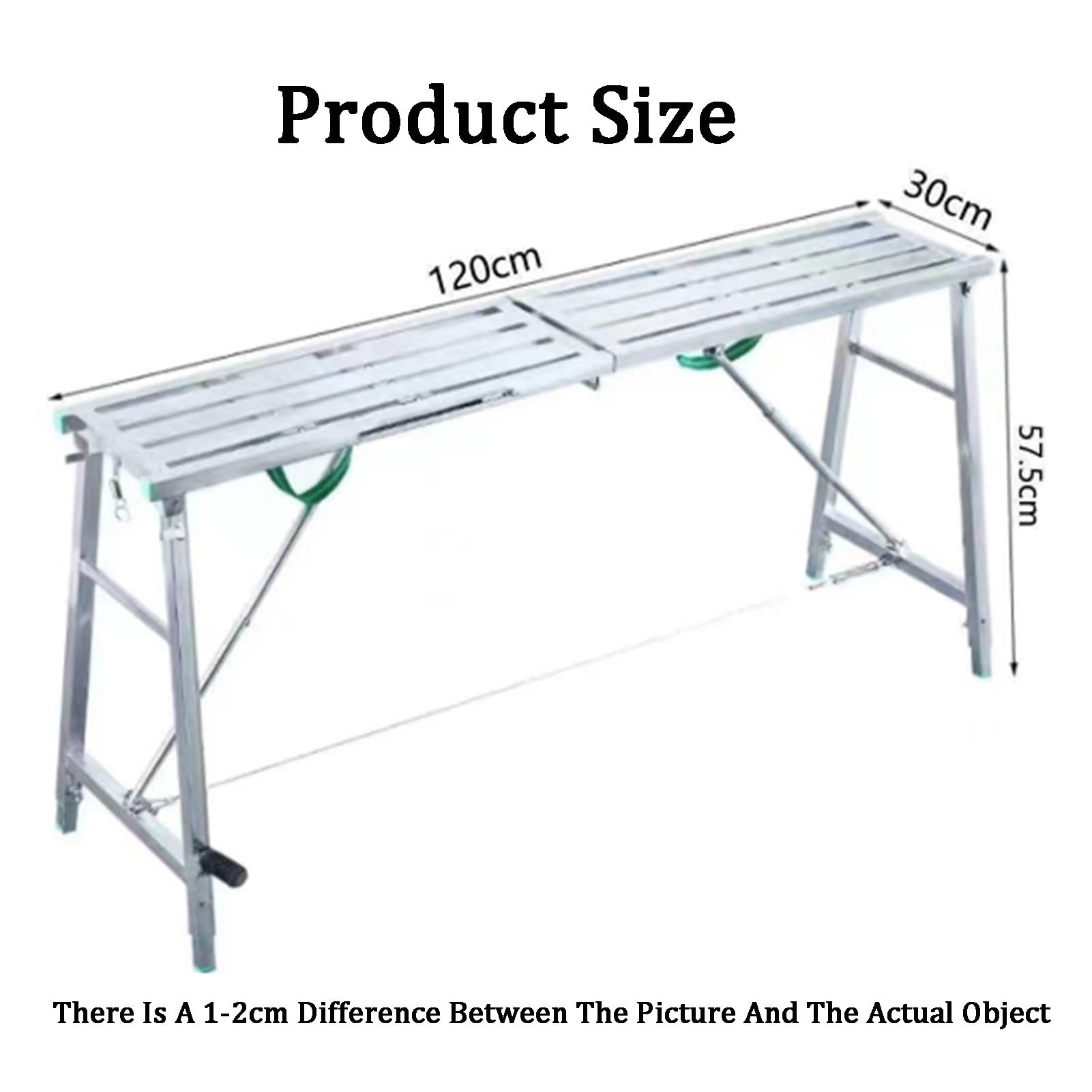 Sgabello Pieghevole For, Impalcatura In Ferro Regolabile, Piattaforma Di Lavoro, For Decorazione Domestica, Sollevamento Di Oggetti, Pittura Murale, Capacità Di Carico 150 Kg(120x30cm)