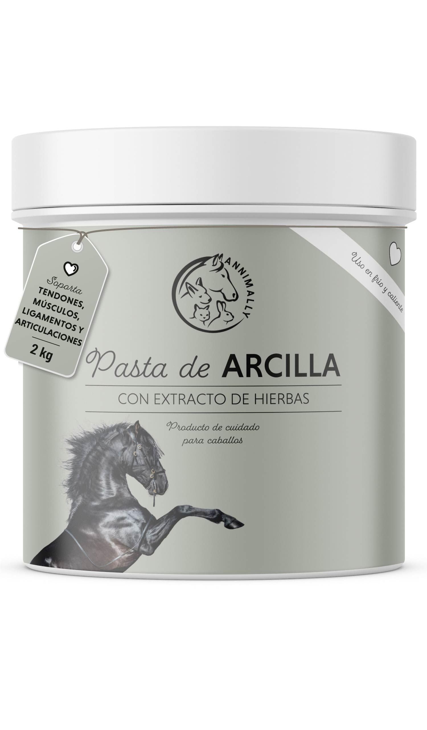 Annimally Arcilla para Caballos 2kg - Pasta de Arcilla para Caballos con valiosos extractos de Hierbas para la relajación y Calma de los músculos.