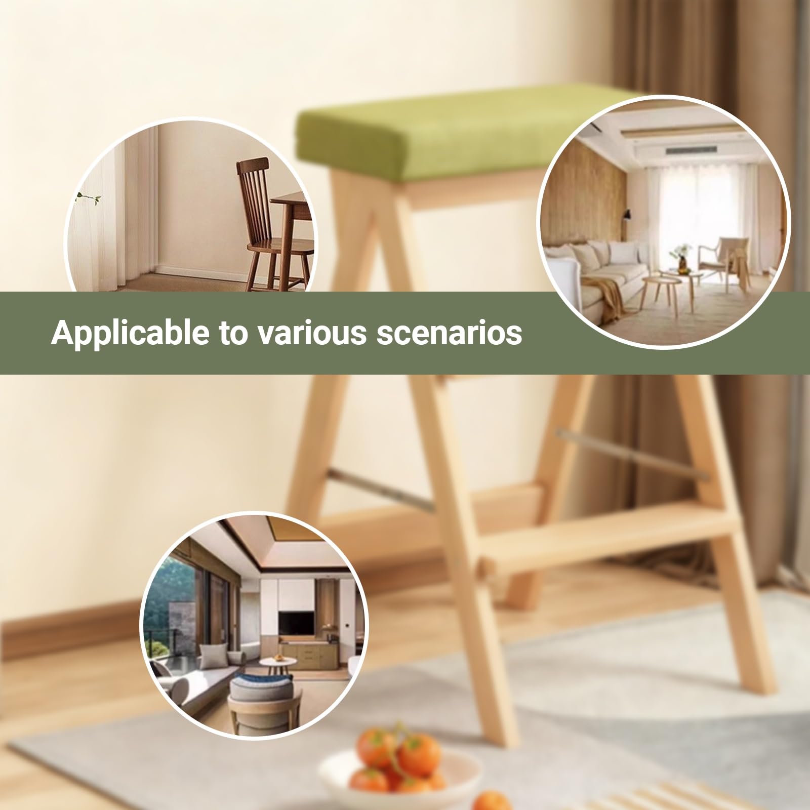 taburetes Silla Plegable Retro Multifuncional de 3 escalones