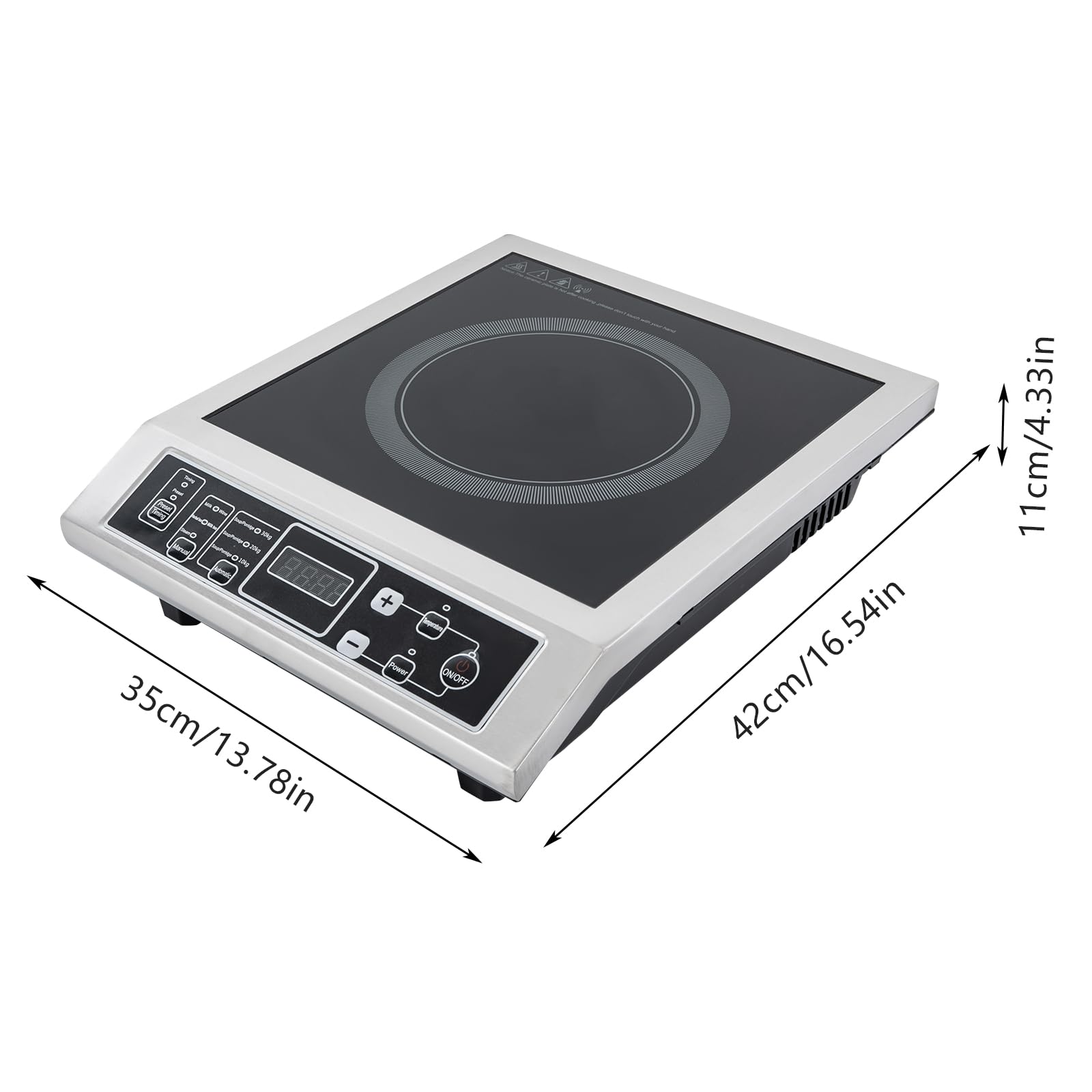 Dodoam Commercial Induction Cooktop Portable Burner 3500W, Induction Cooktop - IGBT Heating Technology, 8 Temp Levels, Auto-Shut-Off, for Home Kitchens, Backyard Cooking, RVs