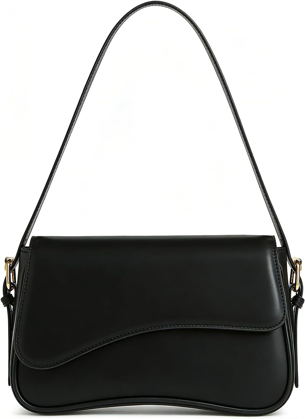 Amszke Shoulder Bag for Women Y2K Crossbody Purse PU Leather Underarm Handbag 2 Adjustable Strap for Daily Commute Travel