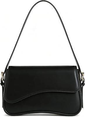 Amszke Shoulder Bag for Women Y2K Crossbody Purse PU Leather Underarm Handbag 2 Adjustable Strap for Daily Commute Travel