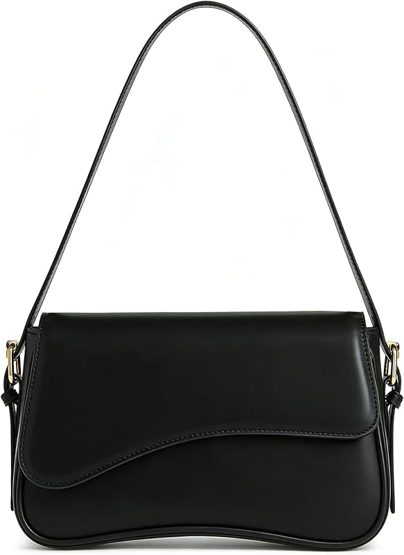 Amszke Shoulder Bag for Women Y2K Crossbody Purse PU Leather Underarm Handbag 2 Adjustable Strap for Daily Commute Travel
