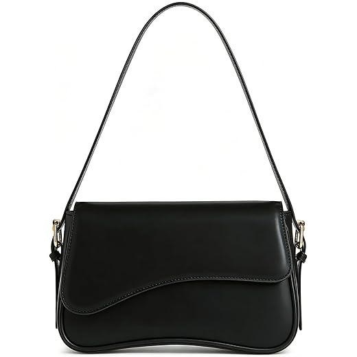 Amszke Shoulder Bag for Women Y2K Crossbody Purse PU Leather Underarm Handbag 2 Adjustable Strap for Daily Commute Travel