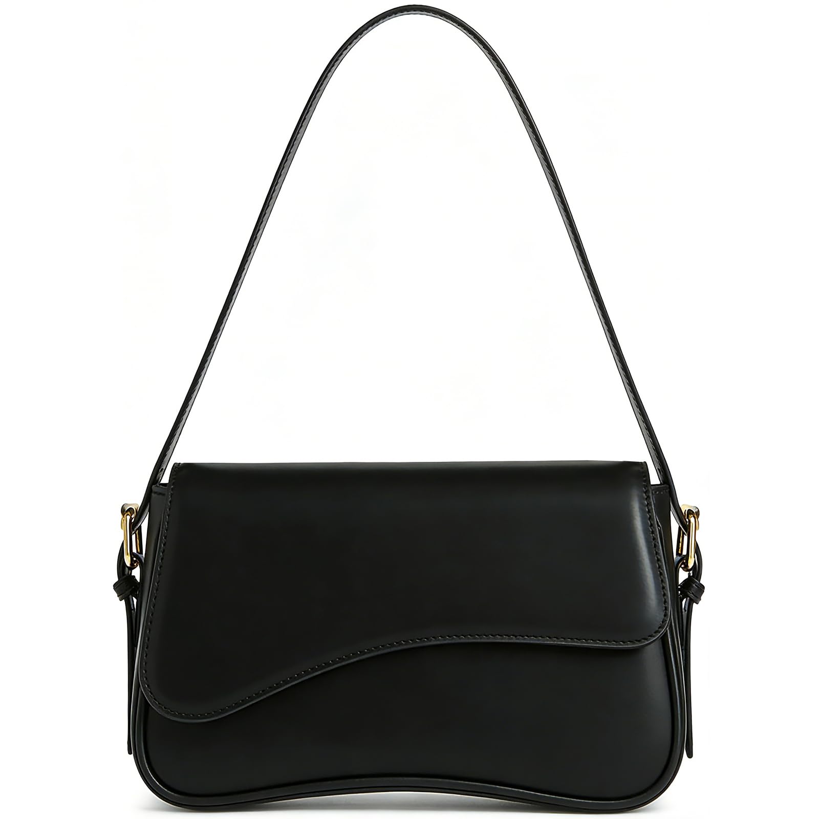 Shoulder Bag for Women Y2K Crossbody Purse PU Leather Underarm Handbag 2 Adjustable Strap for Daily Commute Travel