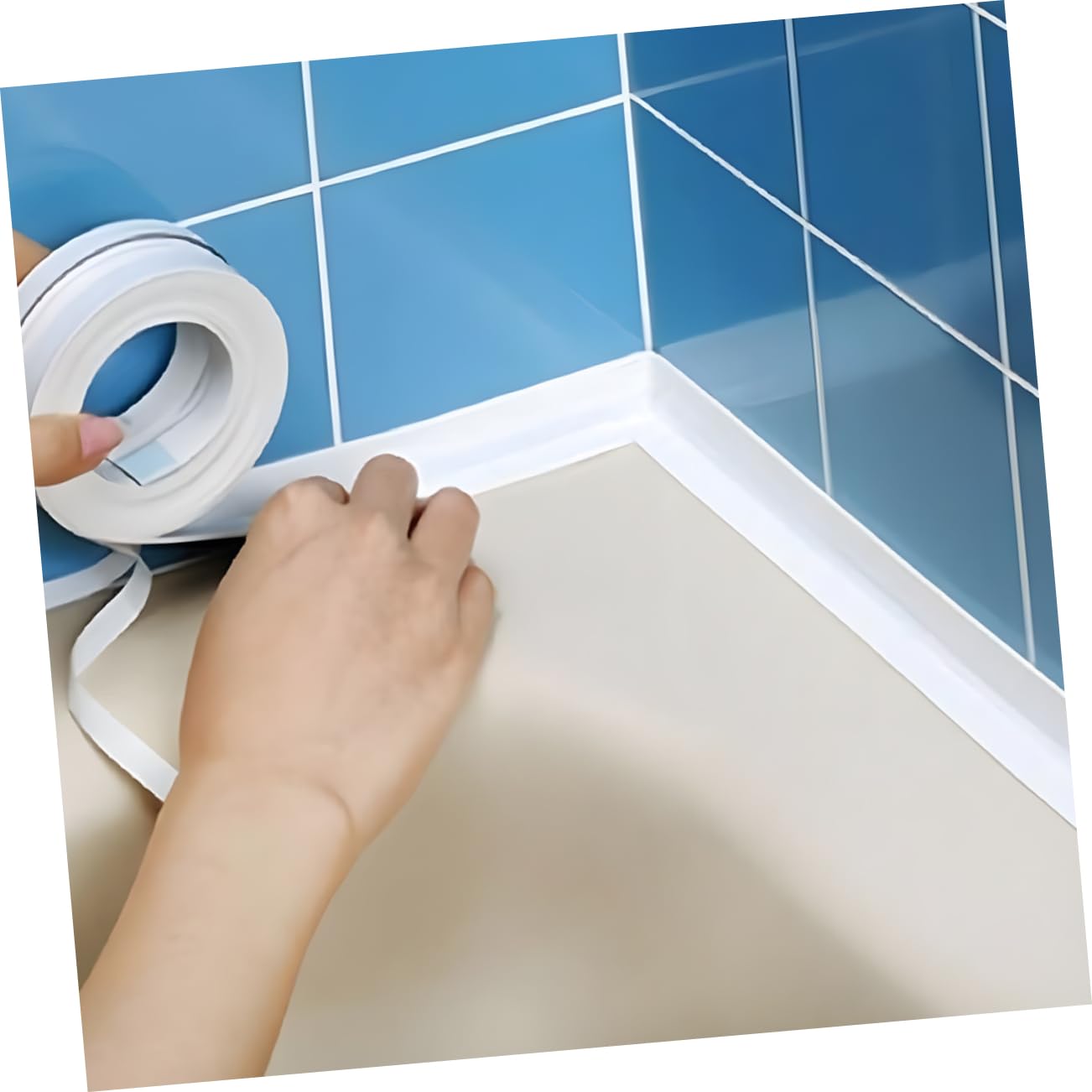 White Self Adhesive Caulk Tape for Bathroom Toilet Leakproof Strip