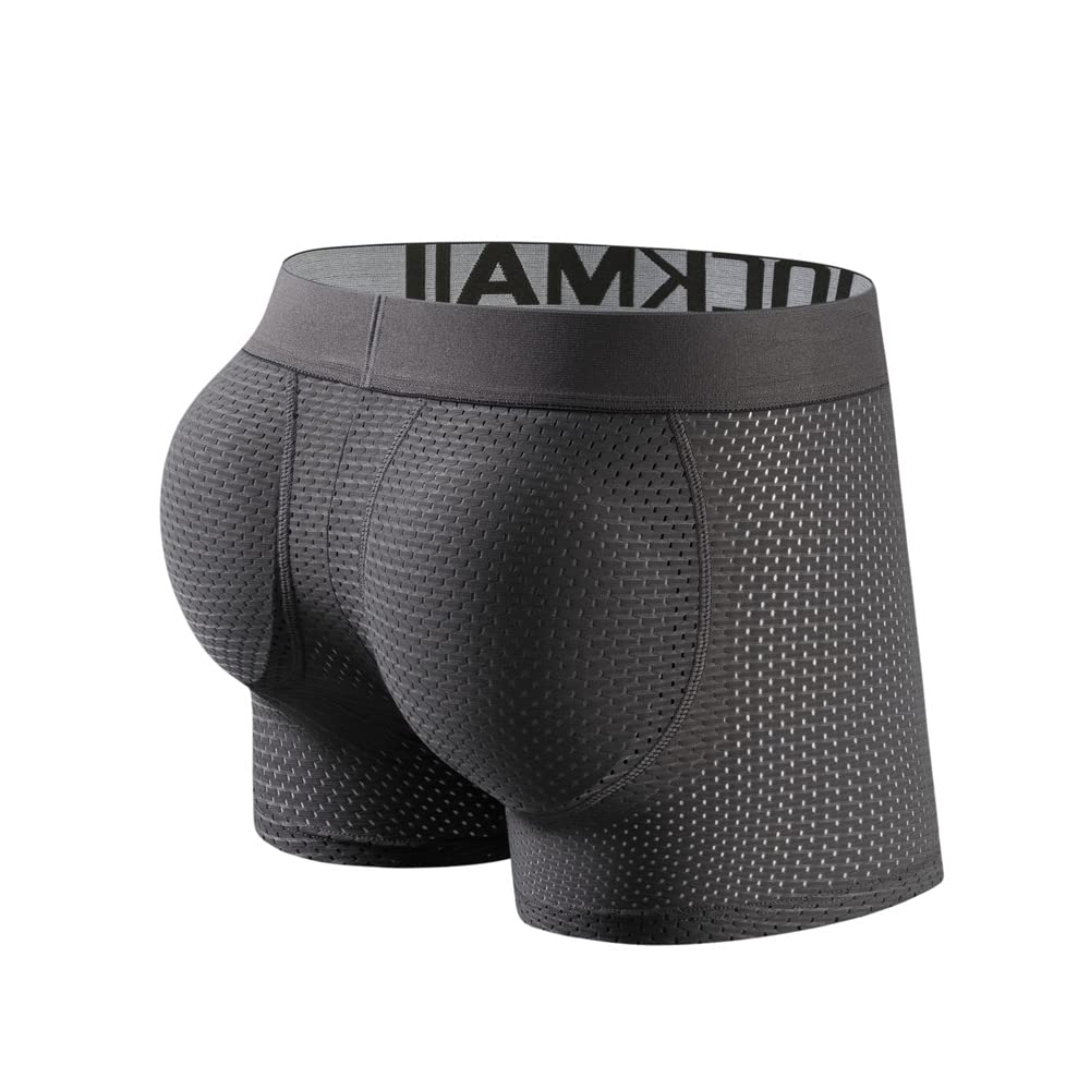 JOCKMAIL Mesh Mens Underwear Boxer Back Mens Padded Underwear Boxer with Hip Pad Men's Boxers