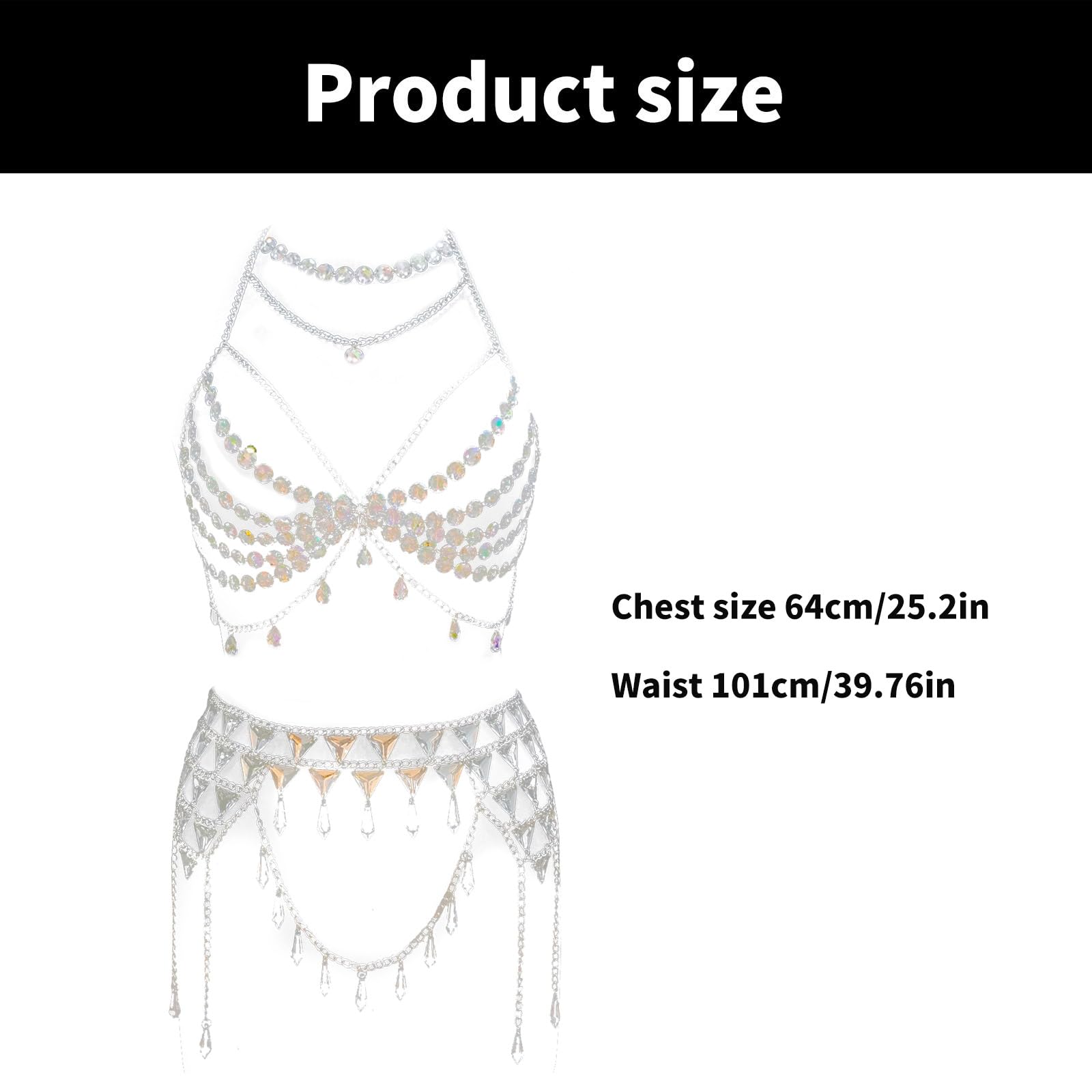 Catena multifunzionale per la vita del corpo con cristalli Home Accent accessorio alla moda per abbigliamento casual o abiti da sera catena pancia