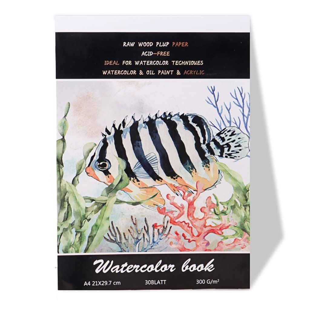 Livre d'aquarelle professionnel A4 de 30 feuilles d'étudiants collés moyennement grossiers avec graffiti vierge, croquis, dessin, fournitures d'art