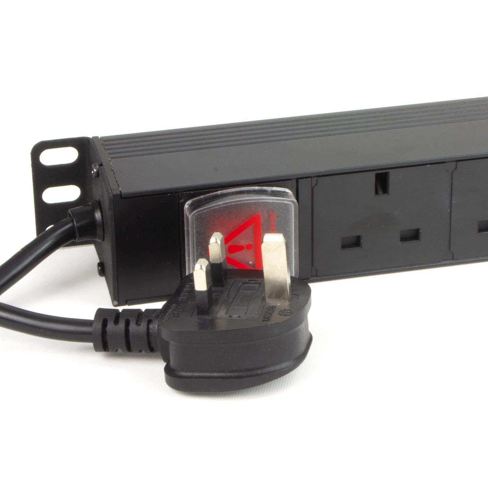 kenable PDU Power Distribution Unit 10 Way UK Sockets Vertical Mount with Illuminated Switch and 3m Cable