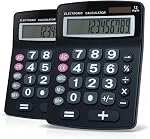 Lily's Home Jumbo 12-Digit Desktop Calculator, Solar & Battery Dual Power, Large LCD Display & Big Buttons, Tilted Easy-to-Read Screen, for Home, Office, School and Business Use-Ivory with Pen Holder