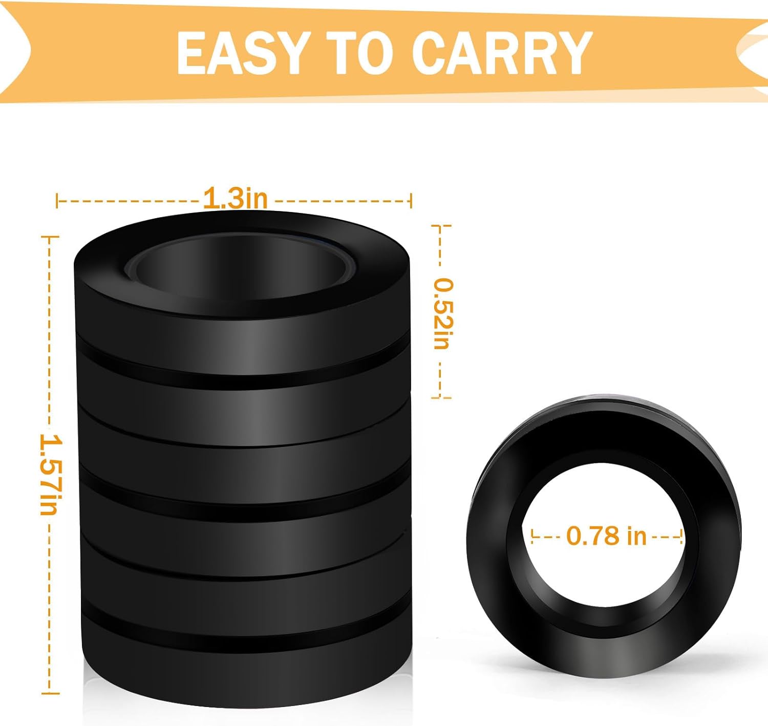 Buluwams ADHD Autism Sensory Stress Toys Teen Boys ADHD Autism Sensory Toys for Kids Black Magnetic Fidget Rings 3pcs