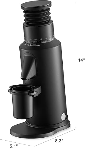 Miniatura 6 de T64 Molinillo de Café de Dosis Única, Molinillo Eléctrico de Espresso de Burrs Planos de 64mm (Negro) Negro