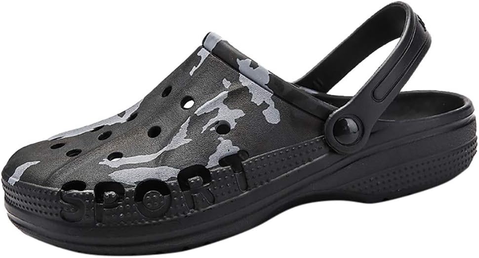 Mens Shoes Garden Clogs Anti-Slip Beach Shower Sandals Slip on Massage Walking Shoe Male Summer Camouflage Slippers